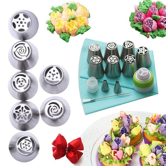 Onlinehouse® set X10 piezas Juego de boquillas de decoración en flores