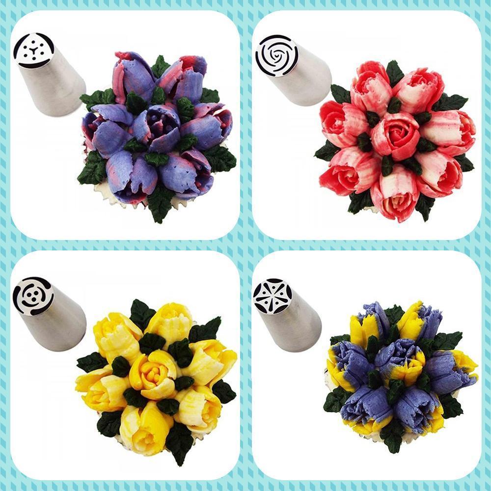 Onlinehouse® set X10 piezas Juego de boquillas de decoración en flores