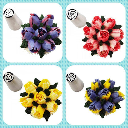 Onlinehouse® set X10 piezas Juego de boquillas de decoración en flores